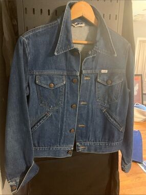 Classic Dark Blue Denim vintage WRANGLER Jacket sz 18 Ladies Small